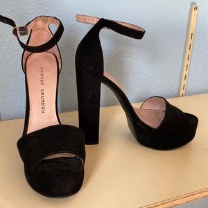 Chinese Laundry Black open toed heels